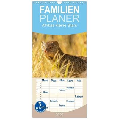 Familienplaner 2027 - Afrikas kleine Stars mit 5 Spalten (Wandkalender, 21 x 45 cm) CALVENDO