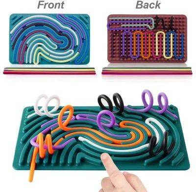 Uplifted Finds Sensory Activity Board Montessori Toy Stress Relief Silicone Travel Gift squeeze Toy
