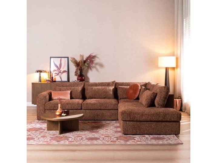 Bronx71 Ecksofa Kyle chenille rot rechts