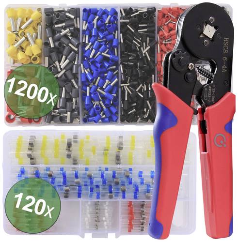Quadrios 22T008 22T008 Crimpzangen-Set Aderendhülsen 0.25 bis 10mm² Inkl. Aderendhülsensortiment