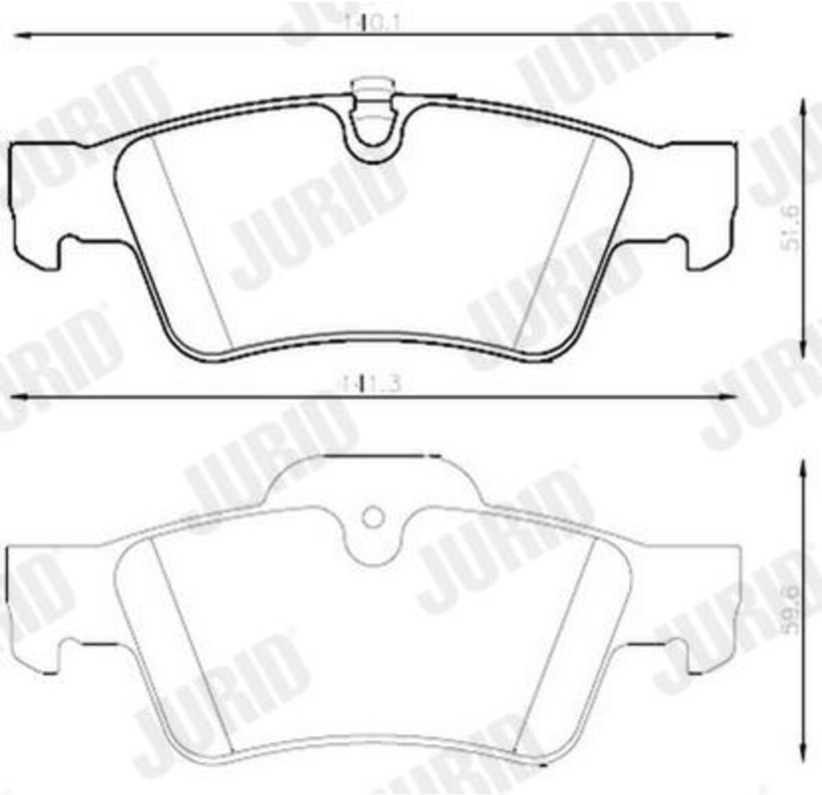 Bremsbelagsatz JURID WHITE 573202JC, Hinten, Keramik