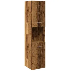 Helloshop26 - Wandhängender Badezimmerschrank 30 x 30 x 130 cm praktisches modernes Finish in gealtertem Holzwerkstoff