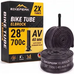 BikePeak 2x Fahrradschlauch Elbrock City 28 Zoll AV-40mm 28/47-622/635 - 2er Set