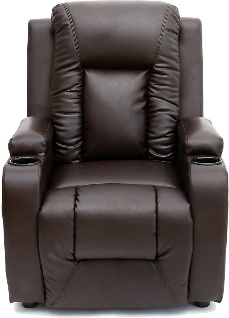 Latitude Run Adells Bonded Leather Manual Recliner Brown 104cm H X 82cm W X 88cm D