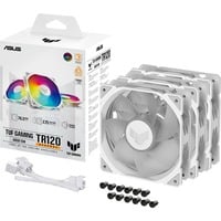 TUF GAMING TR120 ARGB, Gehäuselüfter weiß/transparent, Reverse Blade, 3er Pack, 120 mm