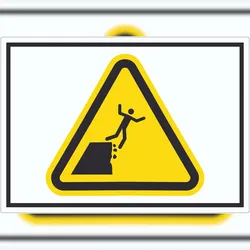 HB-Druck Aufkleber Warnung instabile Klippenkante Symbol A0 (841x1189mm)