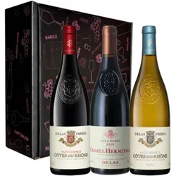 Wein Geschenkset  - 100% Maison Delas  3 fl. - 2.25L