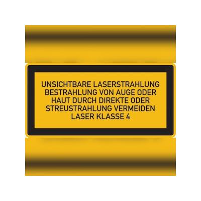 König Werbeanlagen Hinweisschild, Laser Klasse 4, unsichtbare Strahlung - 52x26 mm Folie selbstklebend