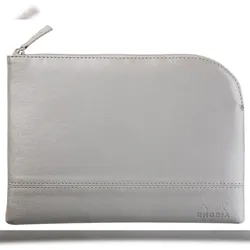 Rhodiarama Etui aus Kunstleder mit Reißverschluss, 16x22 cm - Silber 116621C