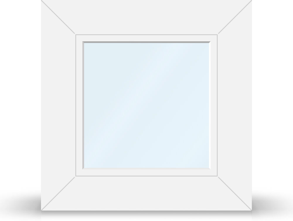 Fenêtre fixe PVC, aluplast IDEAL 4000, 1 vantail, blanc, 510 x 510 mm, configurer individuellement