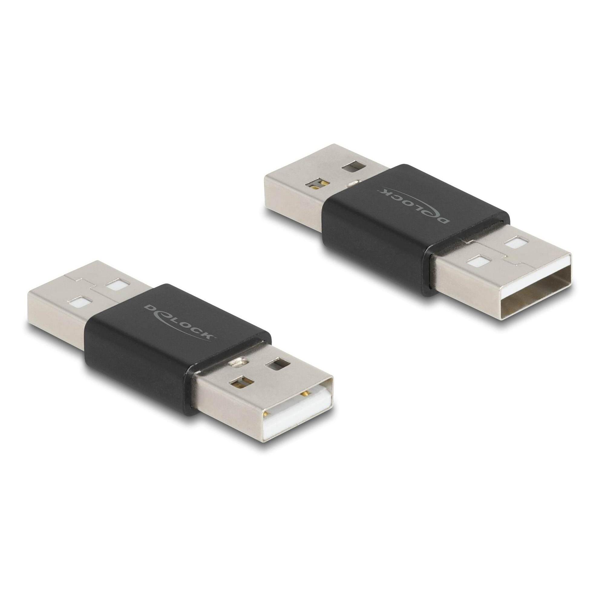 Delock Adapter Gender Changer USB 2.0 Typ-A Stecker zu Stecker Metall (USB-A, USB-A) (65108)