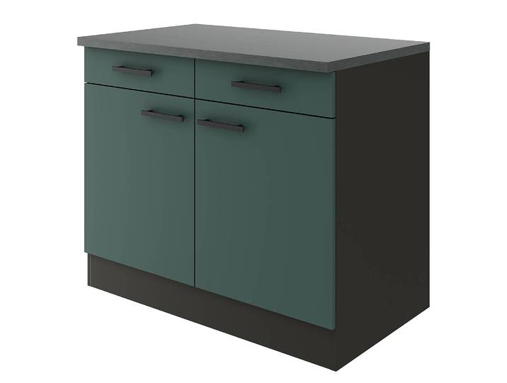 Unterschrank 100cm Grün/Grün/Anthrazit