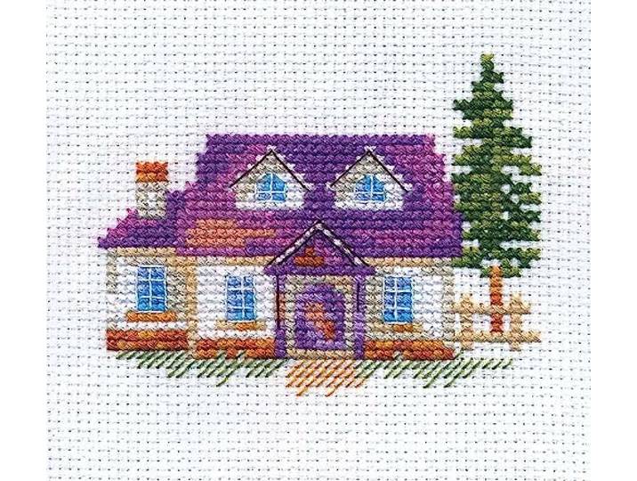Alisa Cross Stitch Kit - Huis op de heuvel