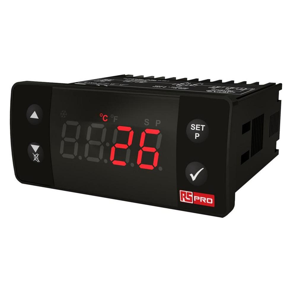 RS PRO Zweipunkt-Temperaturregler Tafelmontage, 1 x Relais Ausgang/ PT100 Eingang, 24 V, 77 x 35mm (2228122)