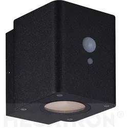 Megatron Solar Wandleuchte LOKY, IP54, eckig, mit PIR -Sensor, 1W 3000K 110lm, Alu-Druckguss / PC, anthrazit MT70018