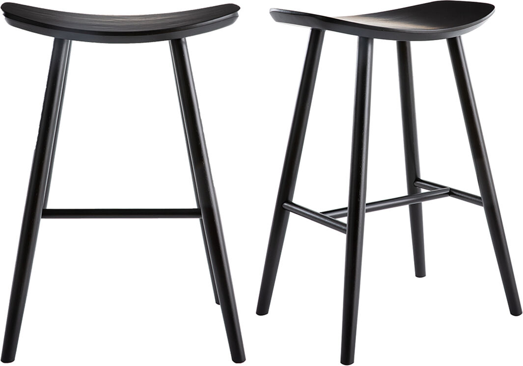 Miliboo Tabourets de bar noirs H65 cm (lot de 2) DEMORY