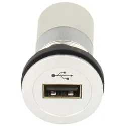 Schlegel USB-Einbaubuchsen 2.0 Buchse, Einbau mit LED-Farbring: Blau RRJ USB AA B Schleg, Elektronikkabel + Stecker, Silber