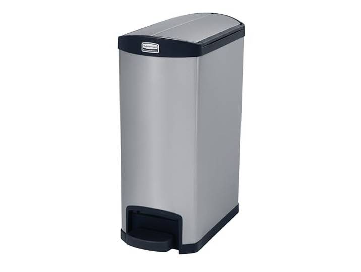 Rubbermaid Commerciële Producten 1901993 50 Liter End Step Step On RVS Afvalmand - Zwart