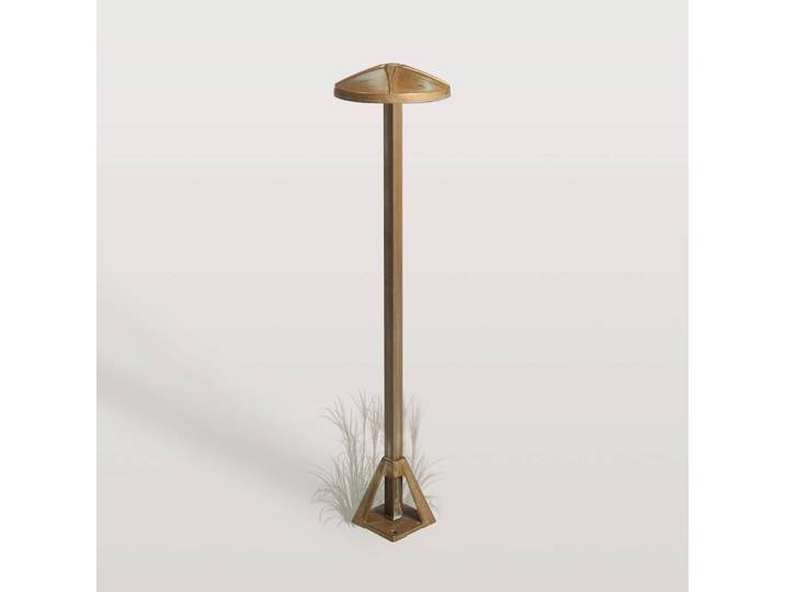 Moretti Luce Sockelleuchte außen Aura Disk, bronze / altmessing, Messing, Landhaus / Rustikal