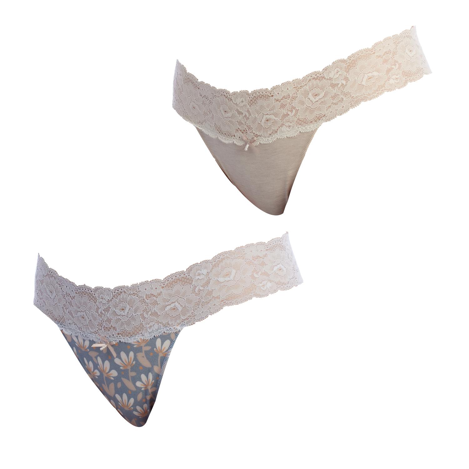 Pack-2 Coquettes Katoenen Strings 1032357 voor Dames