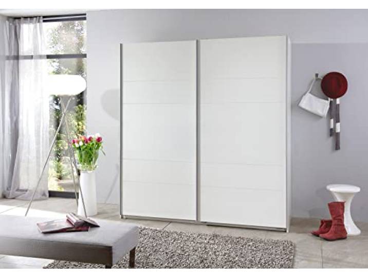 möbelando Schwebetürenschrank >Chess< (BxH: 135x198 cm) in Weiss - 135x198cm (BxH)