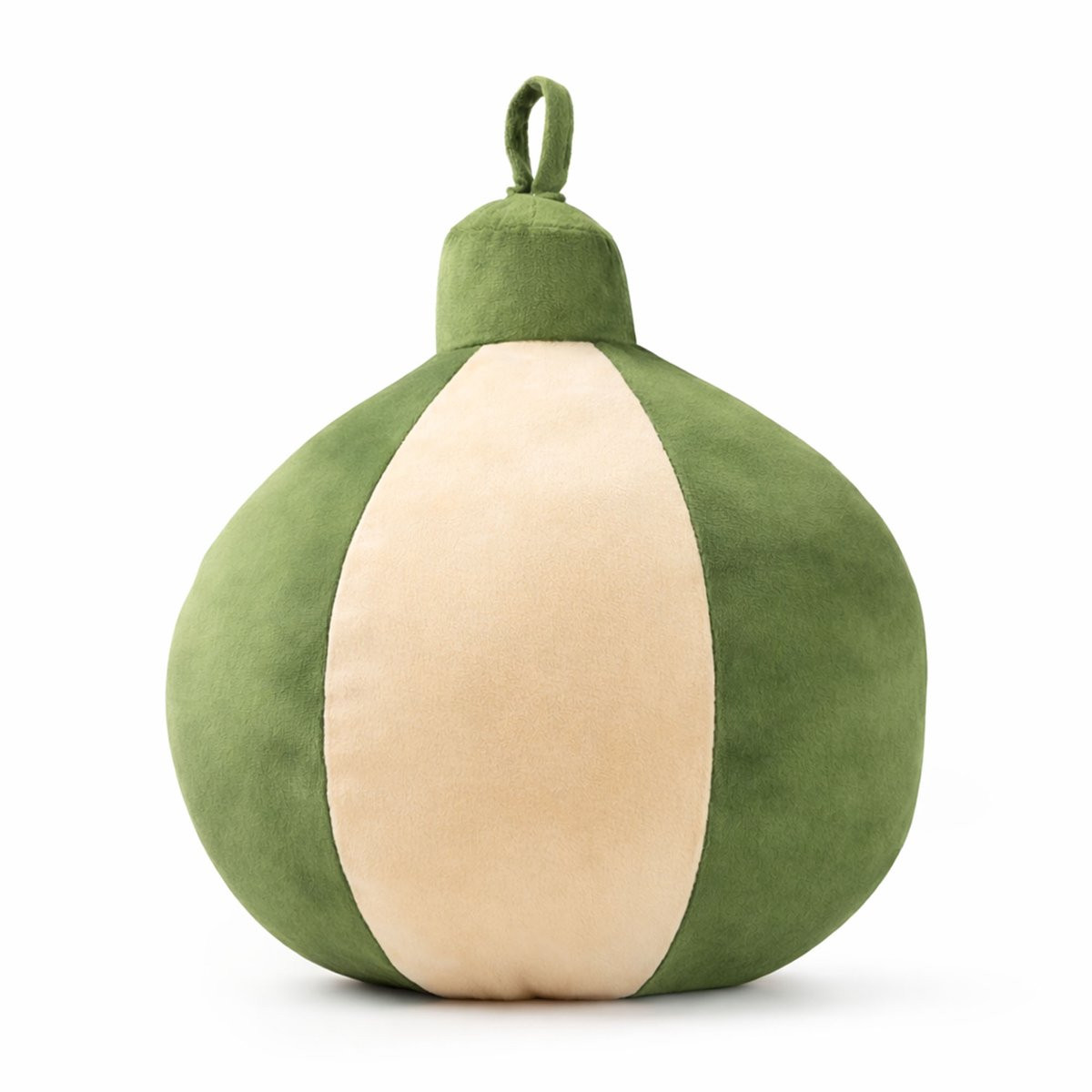 Textino Jingle-Bells sierkussen met kerstbal - Bronze Green - groen en beige - B: 30 cm, H: 26 cm