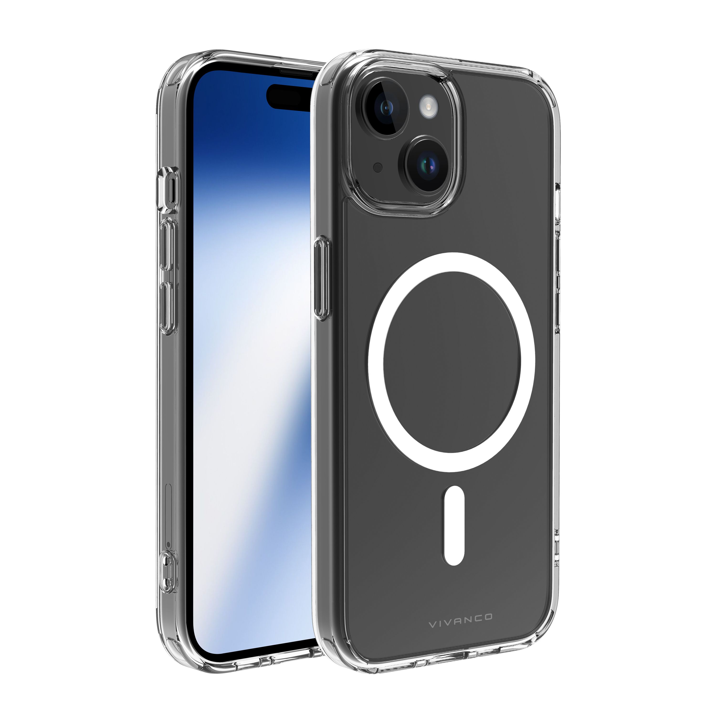 Vivanco Cover für Apple iPhone 15 Mag Steady Anti Shock (Transparent) 63890