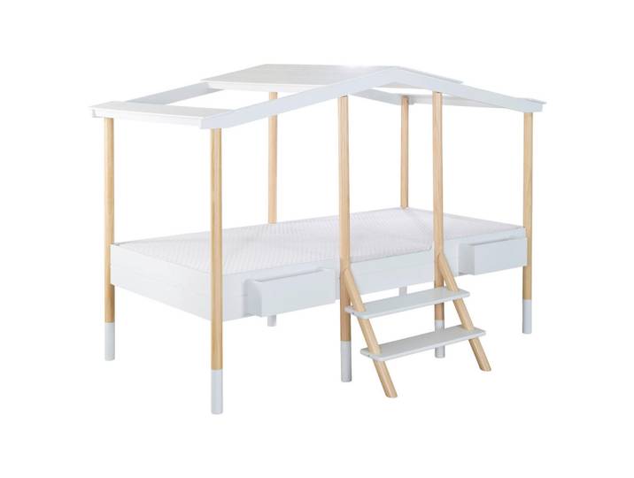 Xora Hausbett, Weiß, Kiefer, Holz, Kiefer, massiv, nur wie online abgebildet bestellbar, 90x200 cm, Beimöbel erhältlich, Kinderzimmer & Jugendzimmer, Kindermöbel, Kinderbetten, Hausbetten