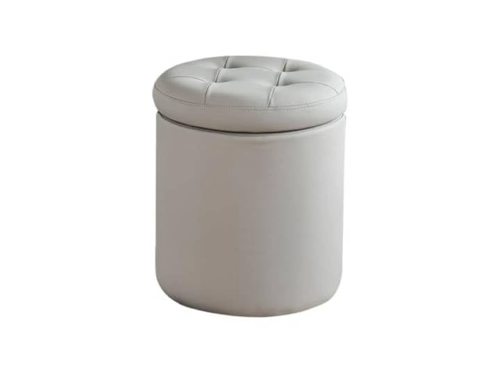 Vielseitig Runder Aufbewahrungshocker, multifunktionaler Hocker(Grigio)