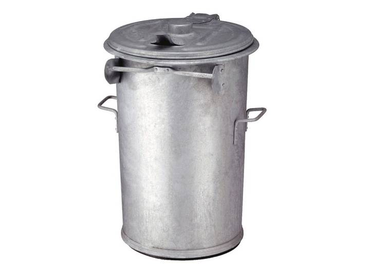 PROREGAL® Mülltrennsystem Stahlverzinkter Abfallbehälter, 90 Liter, Höhe 81cm, Verzinkt