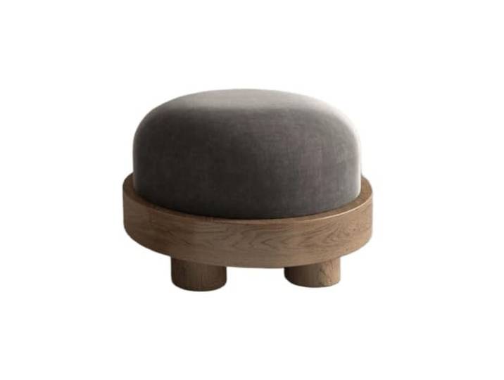 YANG11FAN Vielseitig Gepolsterter runder Hocker aus Holz, geeignet for Schlafzimmer(Grigio)