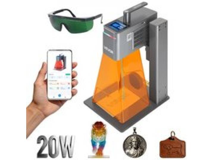 VEVOR Graveur Laser Portatif 2 en 1 Machine de Gravure Laser Bleu Portable 20 W Infrarouge 2 W pour Bois Acrylique, Haute Vitesse 10000 mm/s, Zone Gravure 16x14 cm, Mise au Point Manuelle Automatique