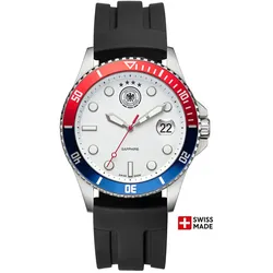 DFB - Silikonband - Schwarz - rot blau - Weiß /42mm