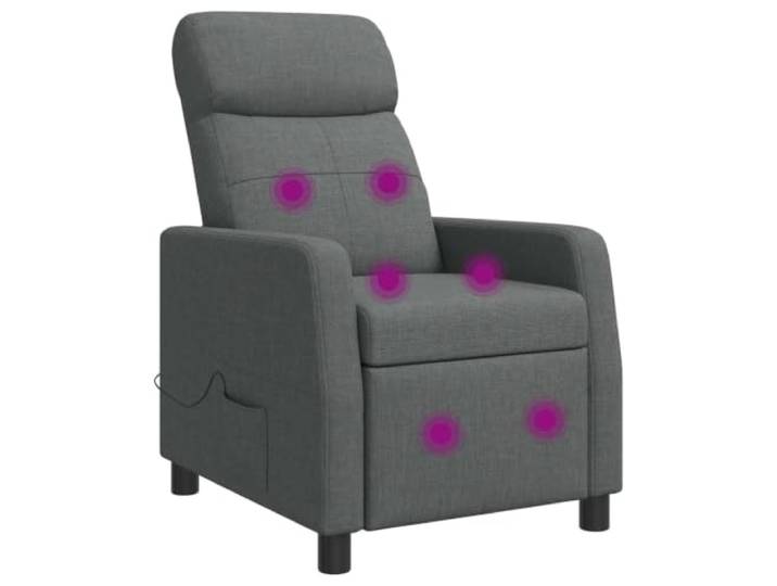 NLQMSU Massagesessel, dunkelgrau, Polyestergewebe 6 Massagepunkte, Fernbedienung, Rückenlehne 115°-160°, abnehmbarer Bezug, flache Armlehnen