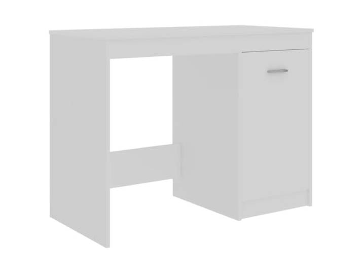 HMDNGOUT Schreibtisch Weiß 100x50x76 cm Holzwerkstoff Mit integriertem Schrank, Stauraum für Bücher und Ordner, pflegeleichte Oberfläche