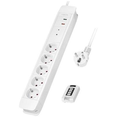 LogiLink LPS402 Funk-Steckdosenleiste Weiß Schutzkontakt 1St.