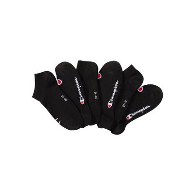 Sneakersocken CHAMPION "6pk Sneaker Socks", Herren, Gr. 39-42, schwarz, Obermaterial: 71% Baumwolle, 23% Polyester, 4% Polyamid, 2% Elasthan, Socken Sneakersocken, für sportliche Aktivitäten, Fitness und Training geeignet, 6er-Pack