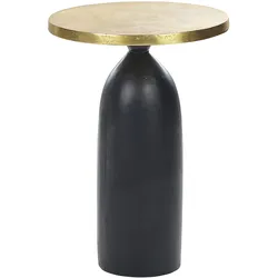 BEISTELLTISCH Aluminium gold/schwarz rund 36 cm Tekapo