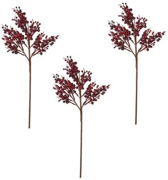 Worth Imports "18"" Weatherproof Berry Pick, Burgundy, Set of 3 - Burgundy"