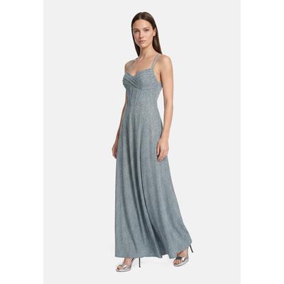 Abendkleid VERA MONT "Damen im Glitzer-Look", Damen, Gr. 38, Normalgrößen, silber (weiß, grau), Stoff, Obermaterial: 100% Polyester. Futter: 100% Polyester, figurbetont lang, herzförmiger Ausschnitt, Kleider Abendkleid