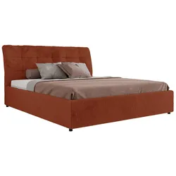 POLSTERBETT GALA CLASSIC 180/200 - Orange Plüsch - Pocket-Matratze