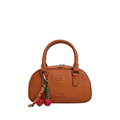 Handtasche PEPE JEANS "handbag BAWLY CHERRY", Damen, Gr. onesize, braun (tan braun), 100% Polyurethan, Taschen Handtasche