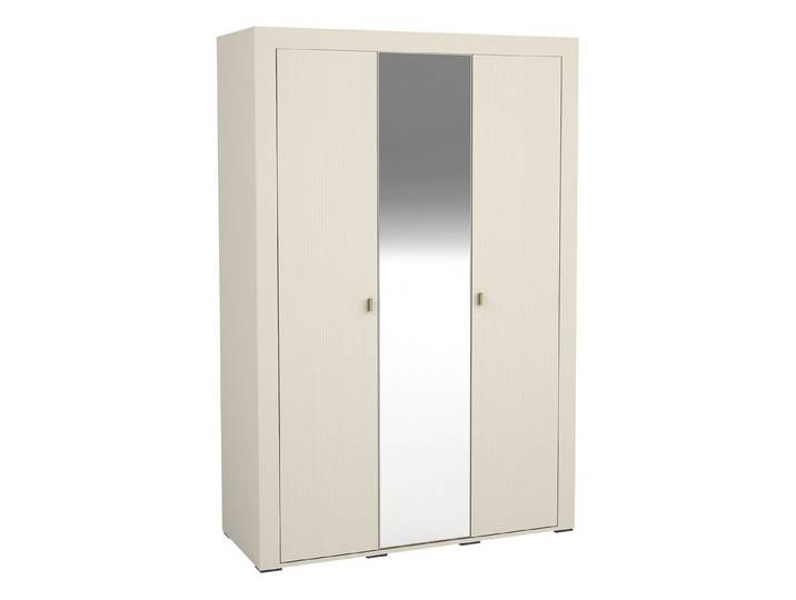MIRJAN24 Kleiderschrank Mossa 3D MO02 (mit drei Drehtüren) Frontspiegel, Kleiderstange