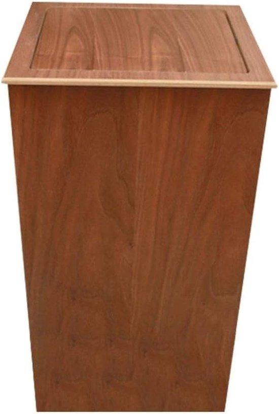 Famanu Abfallbehälter Holz - Viereckig - Platzsparend - 20 Liter - Braun