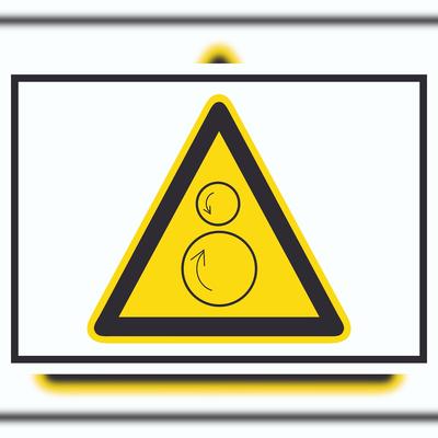 HB-Druck Achtung Gegenläufige Rollen Symbol A5 (148x210mm) Schild