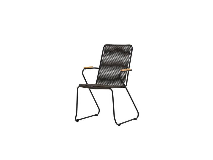Furnlux Gartenessstuhl Bois Grau 60x63x93 cm, Metall, 60x93x63 cm, Gartenmöbel, Gartensessel, Gartenstühle