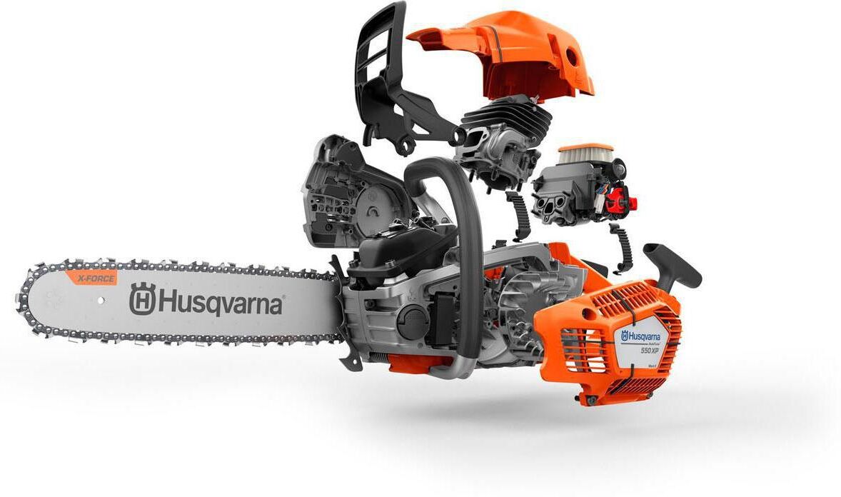 Benzin-Kettensäge HUSQVARNA "550 XP Mark II (45 cm Schwertlänge)", orange (orange, schwarz), Kettensägen, Benzin-Kettensäge, Kettensäge mit 50 cm³-Motor orange, schwarz Einheitsgröße