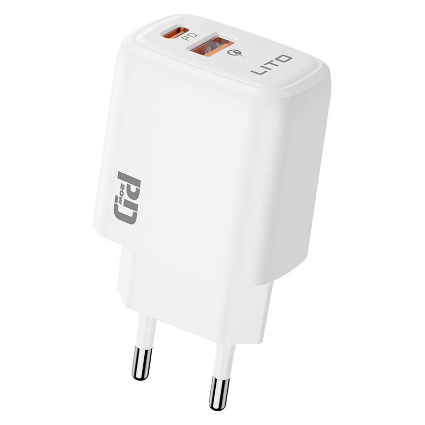 Lito - Wall Charger (LC28) - Type-C, USB, PD20W, Charge, PC Fireproof, 5V/3A - White (20 W) (66263487)
