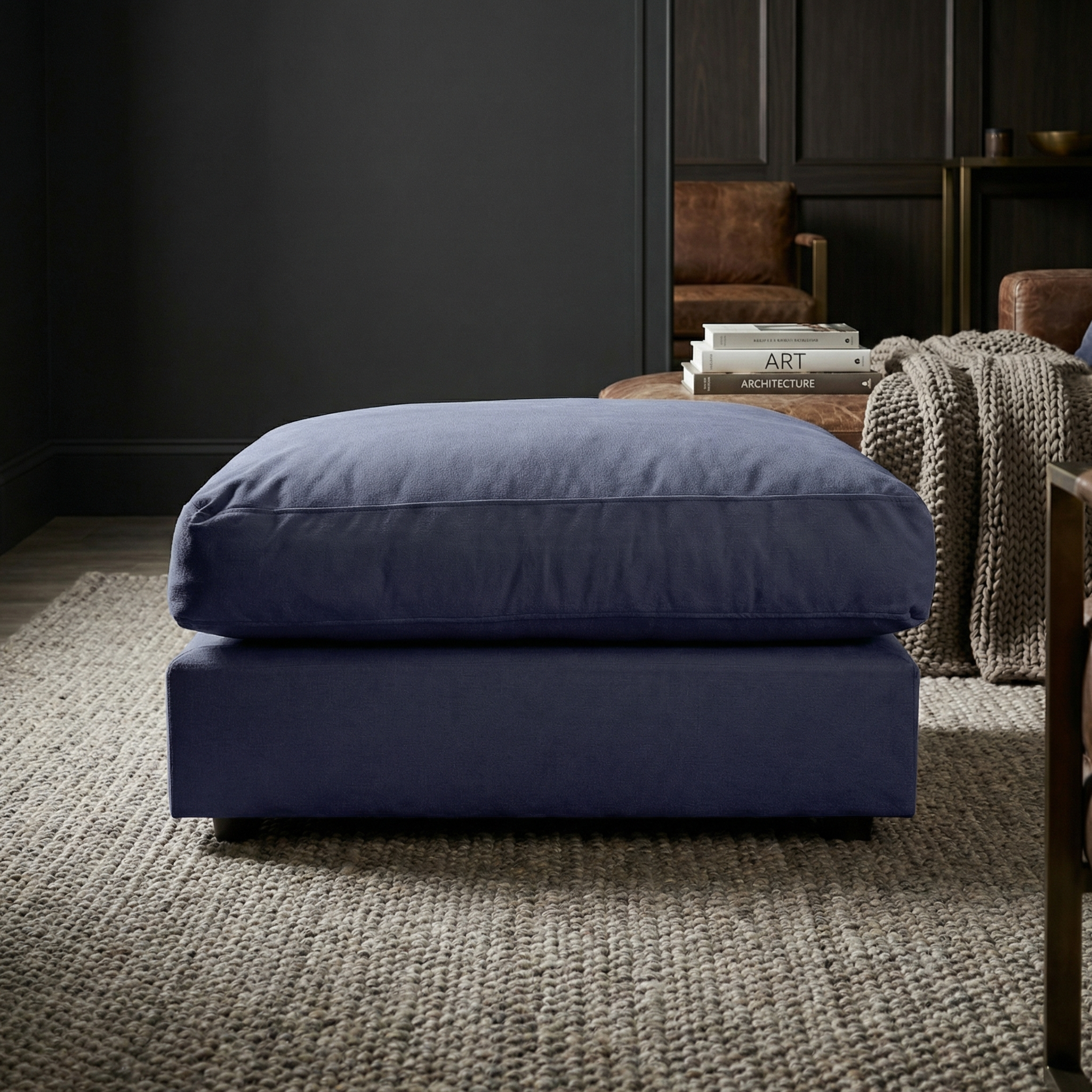 Sofa Style Hampshire Modular Footstool in Midnight Blue