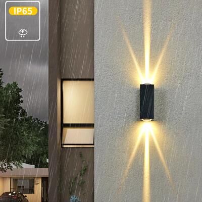 Inspire Curations LumaGuard Waterproof LED Wall Light Modern Outdoor Porch & Garden Sconce (IP65) yellow 10w Ac110v220v